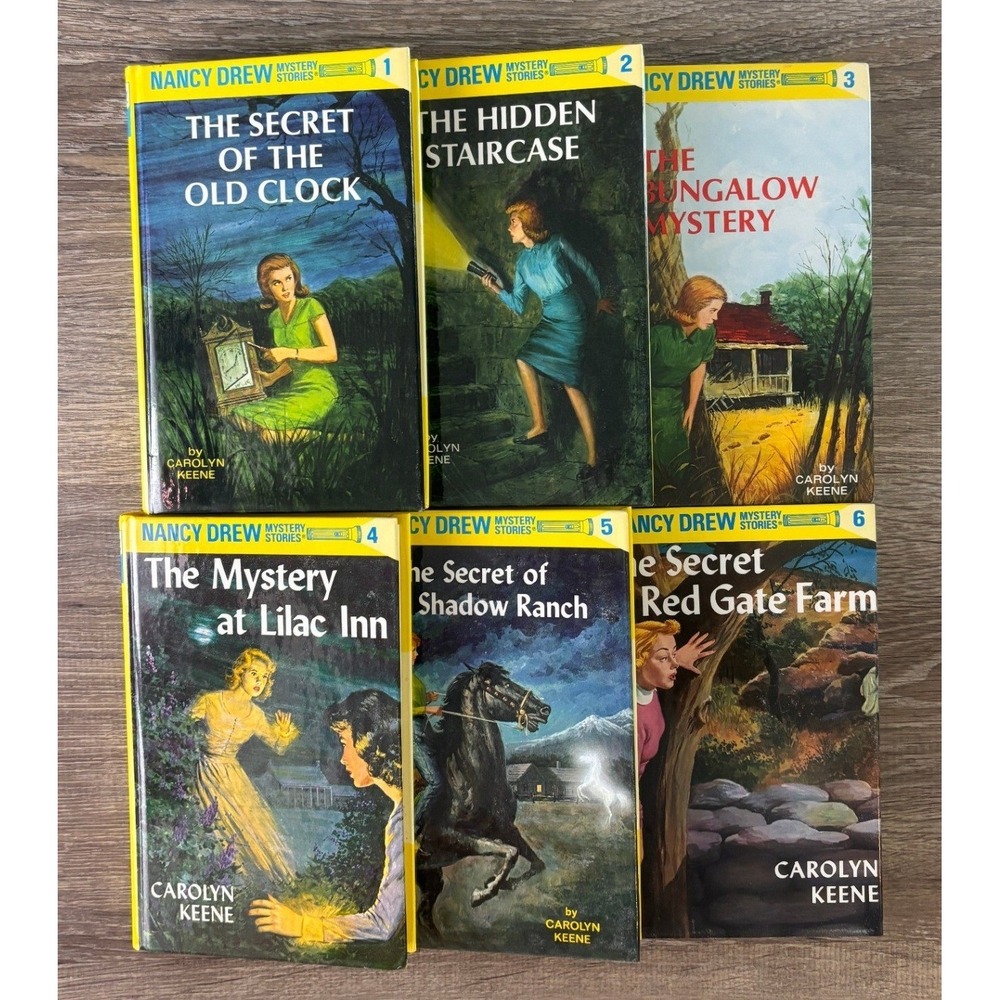 Nancy Drew Mystery Story Books 1-6 Set Carolyn Keene Grosset & Dunlap Hardcover